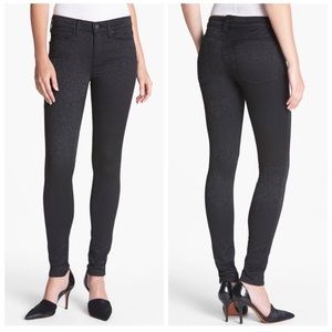 Vince Brocade Textured Jacquard Skinny Jeans in Black size 27 DV166-2096 Stretch